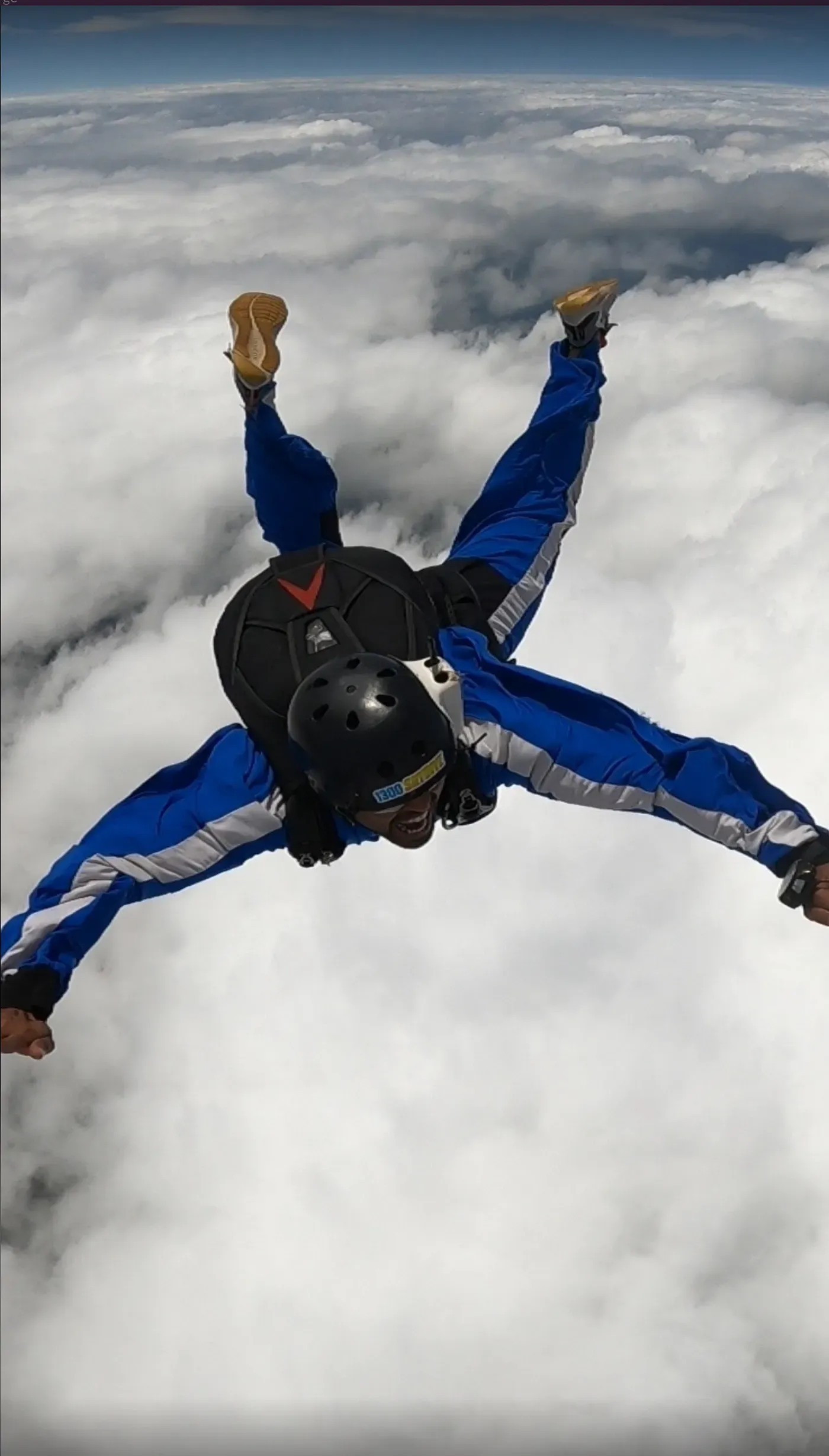 Skydiving — gazing at the distant horizon